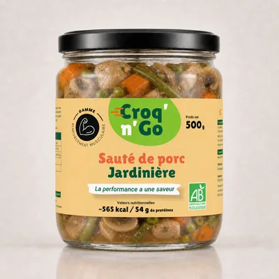 Bocal Croq'n'Go de sauté de porc jardinière